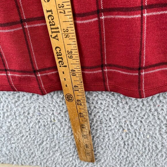 J Jill Dress Womens Large Red Plaid Ponte T Shirt Pockets Short Sleeve Stretch - Picture 9 of 10